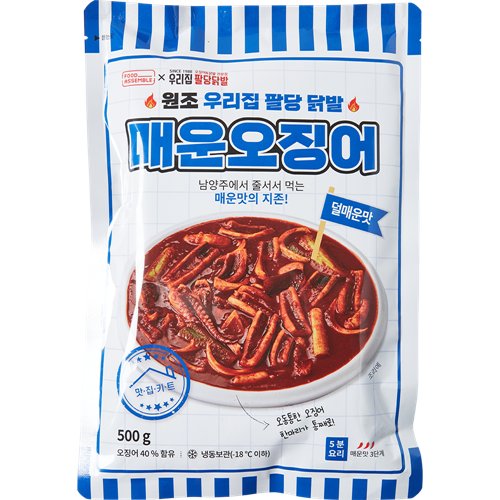 상품상세>[푸드어셈블] 우리집 팔당닭발 매운 오징어(덜매운맛) [푸드어셈블] 우리집 팔당닭발 매운 오징어(덜매운맛)	